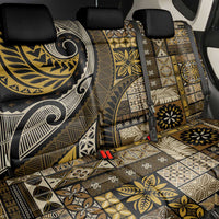 Vintage Samoa Siapo Mamanu Back Car Seat Cover Gold Samoan Tapa Motif - Polynesian Pride