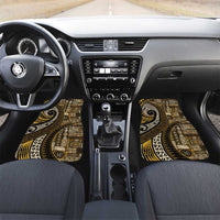 Vintage Samoa Siapo Mamanu Car Mats Gold Samoan Tapa Motif - Polynesian Pride