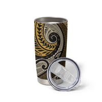 Vintage Samoa Siapo Mamanu Tumbler Cup Gold Samoan Tapa Motif - Polynesian Pride
