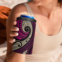 Vintage Samoa Siapo Mamanu 4 in 1 Can Cooler Tumbler Pink Samoan Tapa Motif - Polynesian Pride