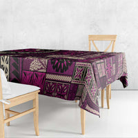 Vintage Samoa Siapo Mamanu Tablecloth Pink Samoan Tapa Motif - Polynesian Pride