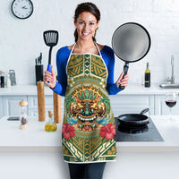 Hawaii Tiki Mask Apron Mele Kalikimaka i Iulai!