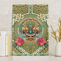 Hawaii Tiki Mask Canvas Wall Art Mele Kalikimaka i Iulai!