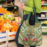 Hawaii Tiki Mask Grocery Bag Mele Kalikimaka i Iulai! LT9 - Polynesian Pride
