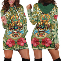 Hawaii Tiki Mask Personalized Hoodie Dress Mele Kalikimaka i Iulai!