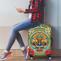 Hawaii Tiki Mask Luggage Cover Mele Kalikimaka i Iulai! LT9 - Polynesian Pride