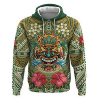 Hawaii Tiki Mask Personalized Zip Hoodie Mele Kalikimaka i Iulai!
