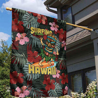 Hawaii Tiki Surfing Garden Flag Mele Kalikimaka i Iulai!