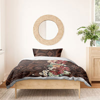 Kanoa Hawai'i Hibiscus Bedding Set Polynesian Tribal Tattoo Pattern Floral Elements