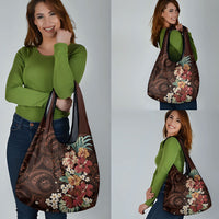 Kanoa Hawai'i Hibiscus Grocery Bag Polynesian Tribal Tattoo Pattern Floral Elements