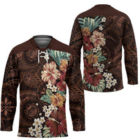 Kanoa Hawai'i Hibiscus Hockey Jersey Polynesian Tribal Tattoo Pattern Floral Elements