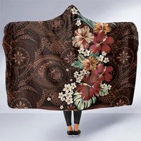 Kanoa Hawai'i Hibiscus Hooded Blanket Polynesian Tribal Tattoo Pattern Floral Elements