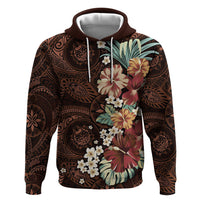 Kanoa Hawai'i Hibiscus Hoodie Polynesian Tribal Tattoo Pattern Floral Elements