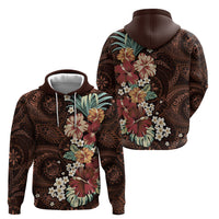 Kanoa Hawai'i Hibiscus Hoodie Polynesian Tribal Tattoo Pattern Floral Elements