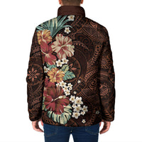 Kanoa Hawai'i Hibiscus Padded Jacket Polynesian Tribal Tattoo Pattern Floral Elements