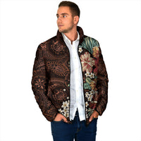 Kanoa Hawai'i Hibiscus Padded Jacket Polynesian Tribal Tattoo Pattern Floral Elements