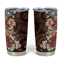 Kanoa Hawai'i Hibiscus Tumbler Cup Polynesian Tribal Tattoo Pattern Floral Elements