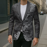 Pauli Hawai'i Hibiscus Blazer Polynesian Tribal Tattoo Pattern Floral Elements