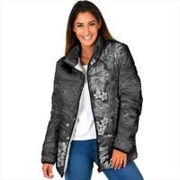 Pauli Hawai'i Hibiscus Padded Jacket Polynesian Tribal Tattoo Pattern Floral Elements