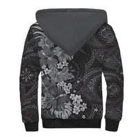 Pauli Hawai'i Hibiscus Sherpa Hoodie Polynesian Tribal Tattoo Pattern Floral Elements