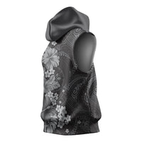 Pauli Hawai'i Hibiscus Sleeveless Hoodie Polynesian Tribal Tattoo Pattern Floral Elements