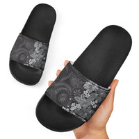 Pauli Hawai'i Hibiscus Slide Sandals Polynesian Tribal Tattoo Pattern Floral Elements