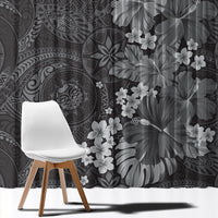 Pauli Hawai'i Hibiscus Window Curtain Polynesian Tribal Tattoo Pattern Floral Elements