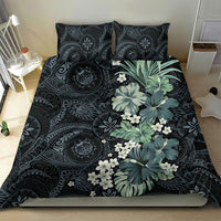 Pauliuli Hawai'i Hibiscus Bedding Set Polynesian Tribal Tattoo Pattern Floral Elements