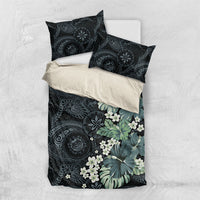 Pauliuli Hawai'i Hibiscus Bedding Set Polynesian Tribal Tattoo Pattern Floral Elements