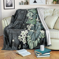 Pauliuli Hawai'i Hibiscus Blanket Polynesian Tribal Tattoo Pattern Floral Elements