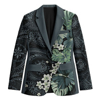 Pauliuli Hawai'i Hibiscus Blazer Polynesian Tribal Tattoo Pattern Floral Elements