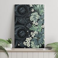 Pauliuli Hawai'i Hibiscus Canvas Wall Art Polynesian Tribal Tattoo Pattern Floral Elements