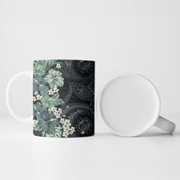 Pauliuli Hawai'i Hibiscus Ceramic Mug Polynesian Tribal Tattoo Pattern Floral Elements