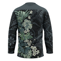 Pauliuli Hawai'i Hibiscus Hockey Jersey Polynesian Tribal Tattoo Pattern Floral Elements