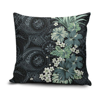 Pauliuli Hawai'i Hibiscus Pillow Cover Polynesian Tribal Tattoo Pattern Floral Elements