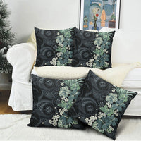 Pauliuli Hawai'i Hibiscus Pillow Cover Polynesian Tribal Tattoo Pattern Floral Elements