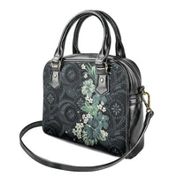 Pauliuli Hawai'i Hibiscus Shoulder Handbag Polynesian Tribal Tattoo Pattern Floral Elements
