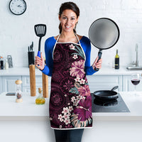 Poni Mama Hawai'i Hibiscus Apron Polynesian Tribal Tattoo Pattern Floral Elements