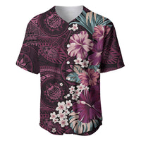 Poni Mama Hawai'i Hibiscus Baseball Jersey Polynesian Tribal Tattoo Pattern Floral Elements