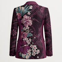 Poni Mama Hawai'i Hibiscus Blazer Polynesian Tribal Tattoo Pattern Floral Elements