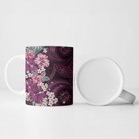 Poni Mama Hawai'i Hibiscus Ceramic Mug Polynesian Tribal Tattoo Pattern Floral Elements