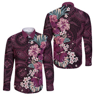 Poni Mama Hawai'i Hibiscus Family Matching Summer Maxi Dress and Hawaiian Shirt Polynesian Tribal Tattoo Pattern Floral Elements