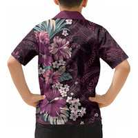 Poni Mama Hawai'i Hibiscus Kid Hawaiian Shirt Polynesian Tribal Tattoo Pattern Floral Elements