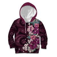 Poni Mama Hawai'i Hibiscus Kid Hoodie Polynesian Tribal Tattoo Pattern Floral Elements