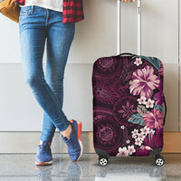 Poni Mama Hawai'i Hibiscus Luggage Cover Polynesian Tribal Tattoo Pattern Floral Elements