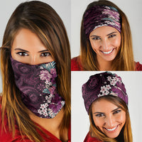 Poni Mama Hawai'i Hibiscus Neck Gaiter Polynesian Tribal Tattoo Pattern Floral Elements