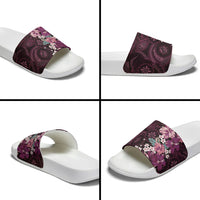 Poni Mama Hawai'i Hibiscus Slide Sandals Polynesian Tribal Tattoo Pattern Floral Elements