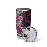 Poni Mama Hawai'i Hibiscus Tumbler Cup Polynesian Tribal Tattoo Pattern Floral Elements