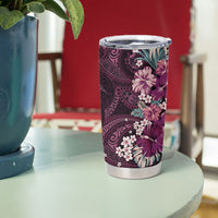 Poni Mama Hawai'i Hibiscus Tumbler Cup Polynesian Tribal Tattoo Pattern Floral Elements