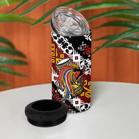 Papua New Guinea Bird Drum 4 in 1 Can Cooler Tumbler Papuan Batik Motif